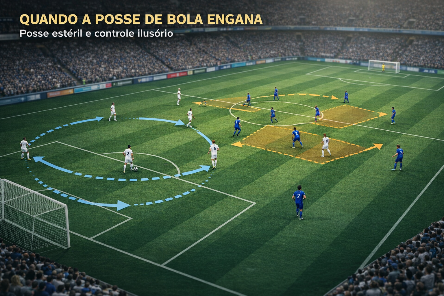 Jogada de futebol com posse de bola